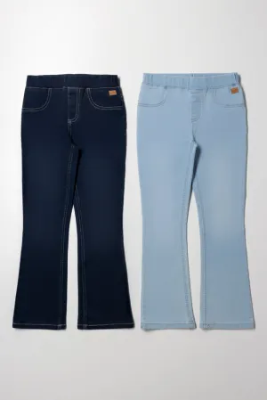 2 Pack Flare Jeggings Light Blue