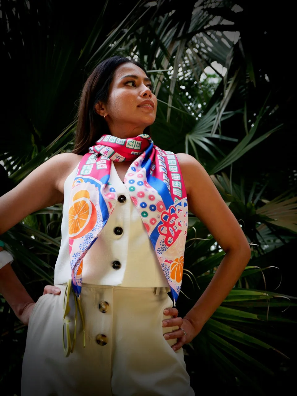 Aunty Carol's Lucky Tiles Premium Silk Scarf