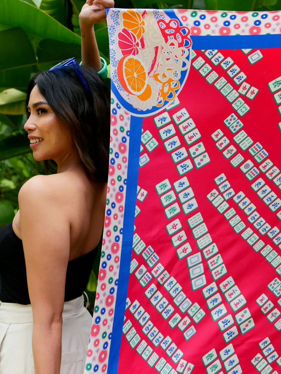 Aunty Carol's Lucky Tiles Premium Silk Scarf