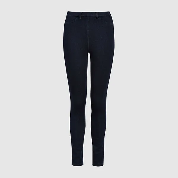 Black Rinse Jersey Denim Leggings