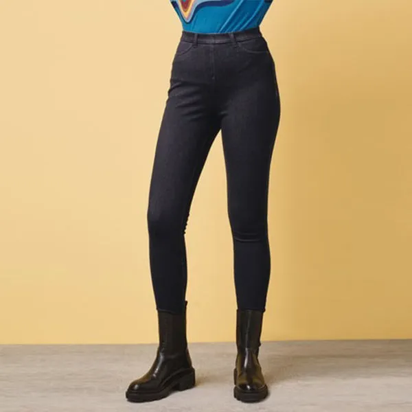 Black Rinse Jersey Denim Leggings