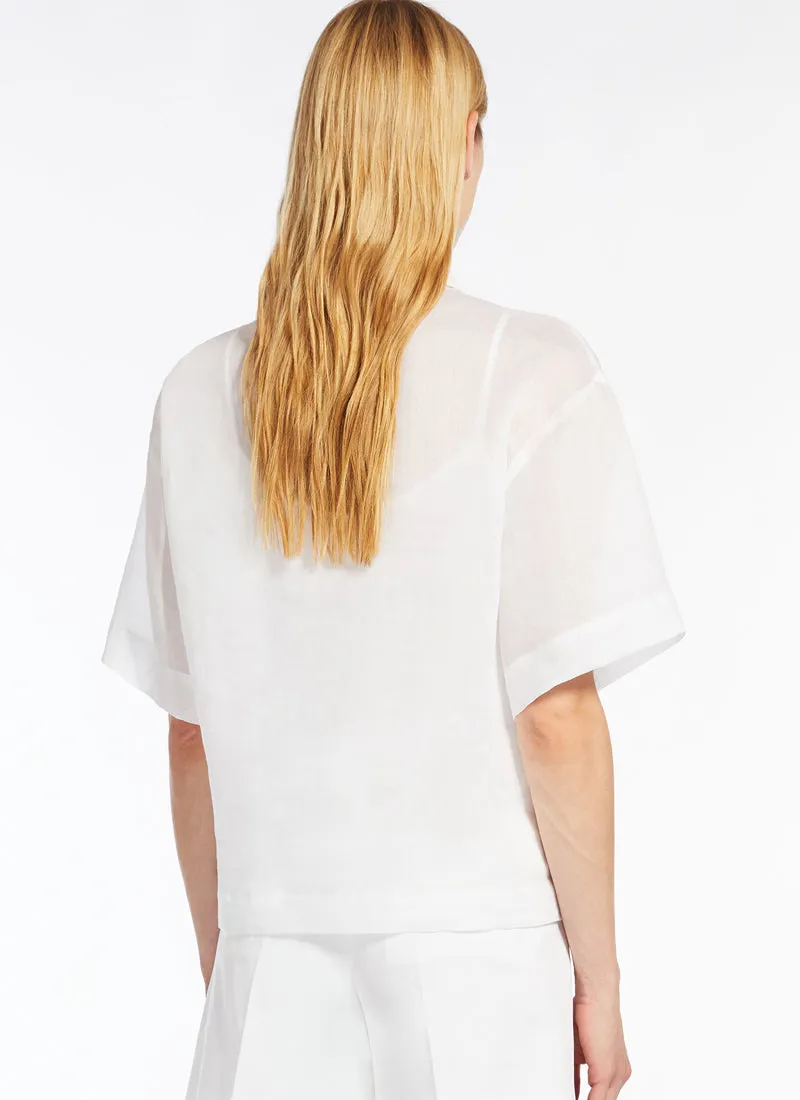 Bronzo Ramie Popover Top