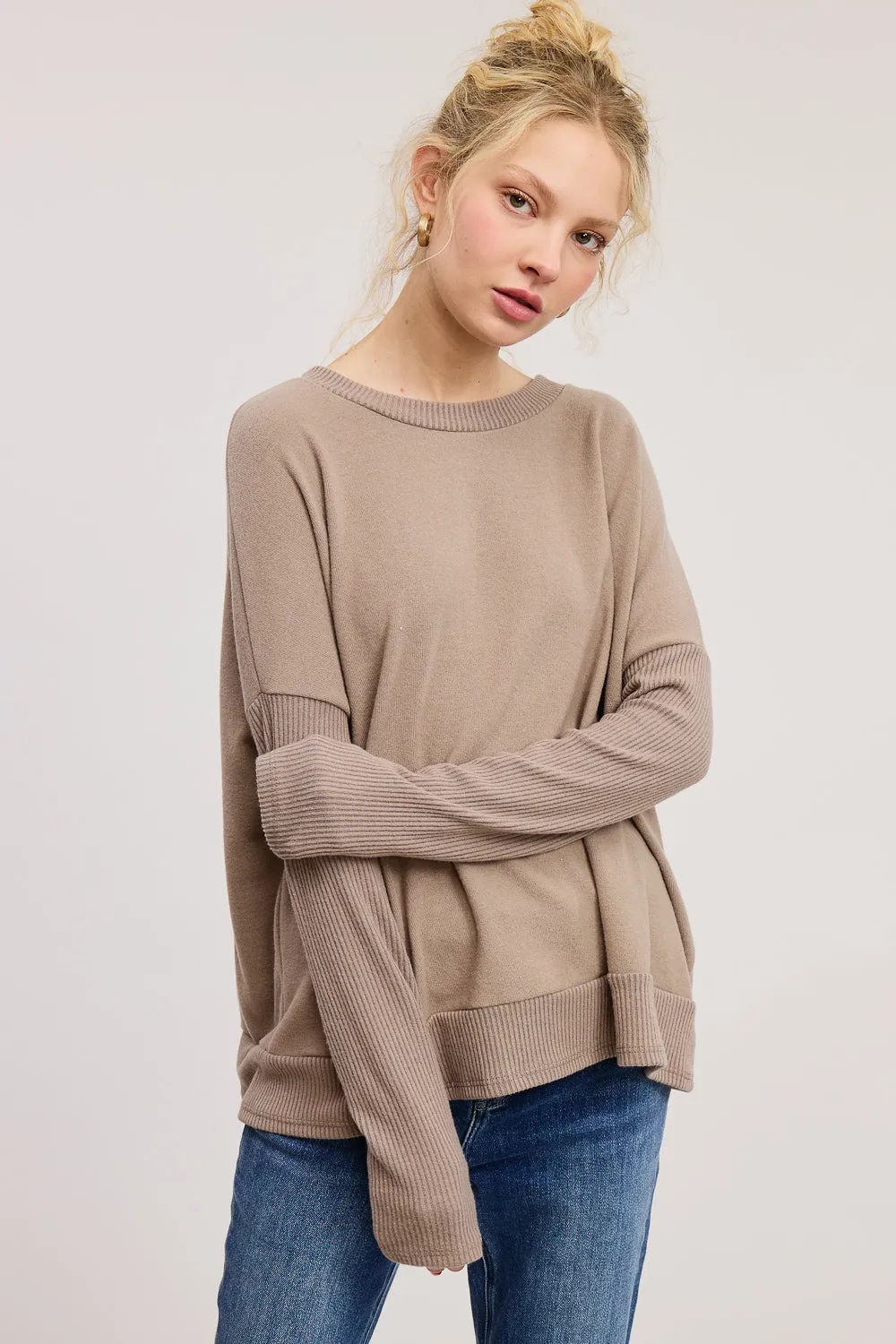 Brushed Round Neck Pullover