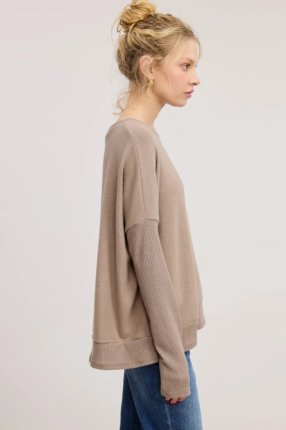 Brushed Round Neck Pullover
