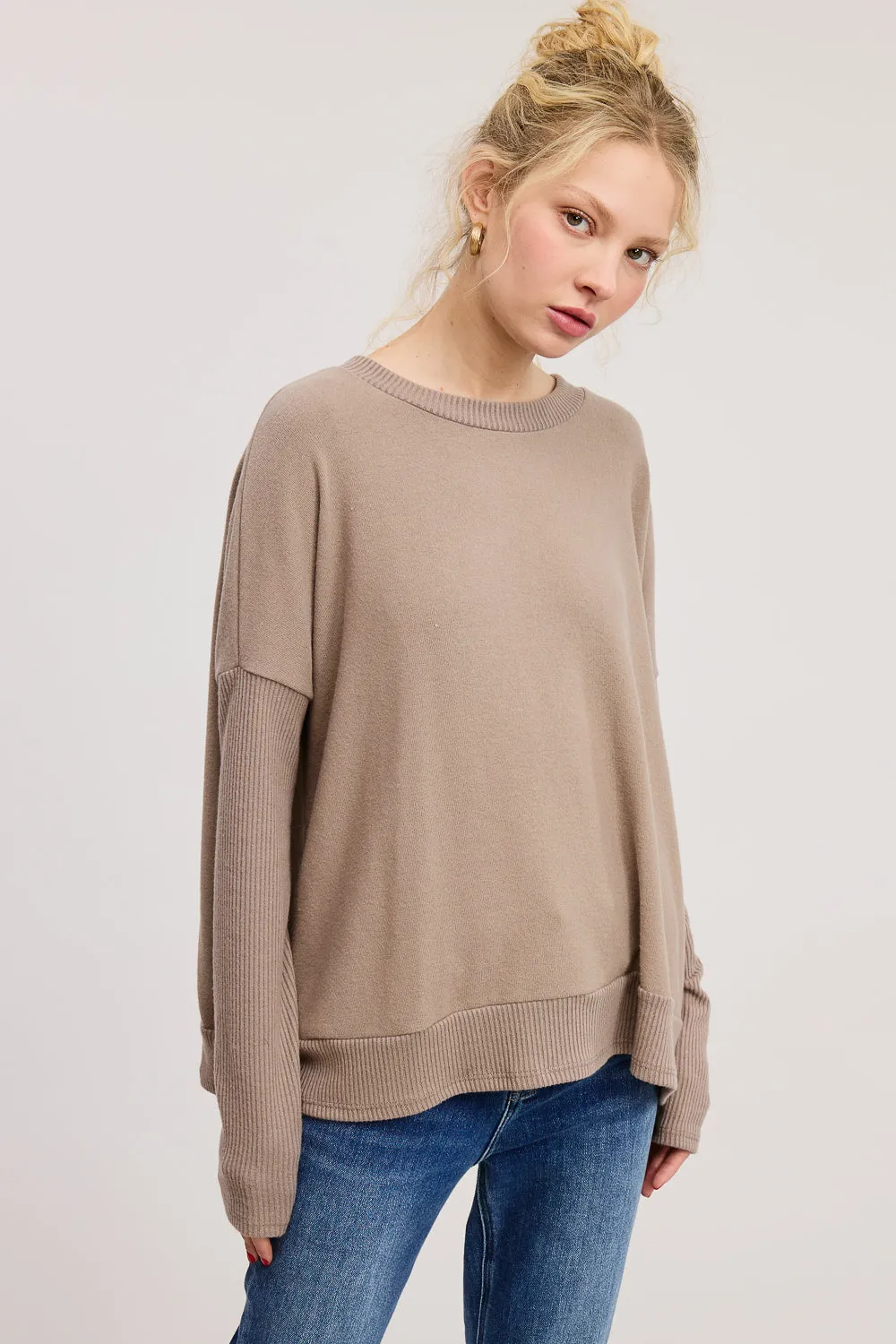 Brushed Round Neck Pullover