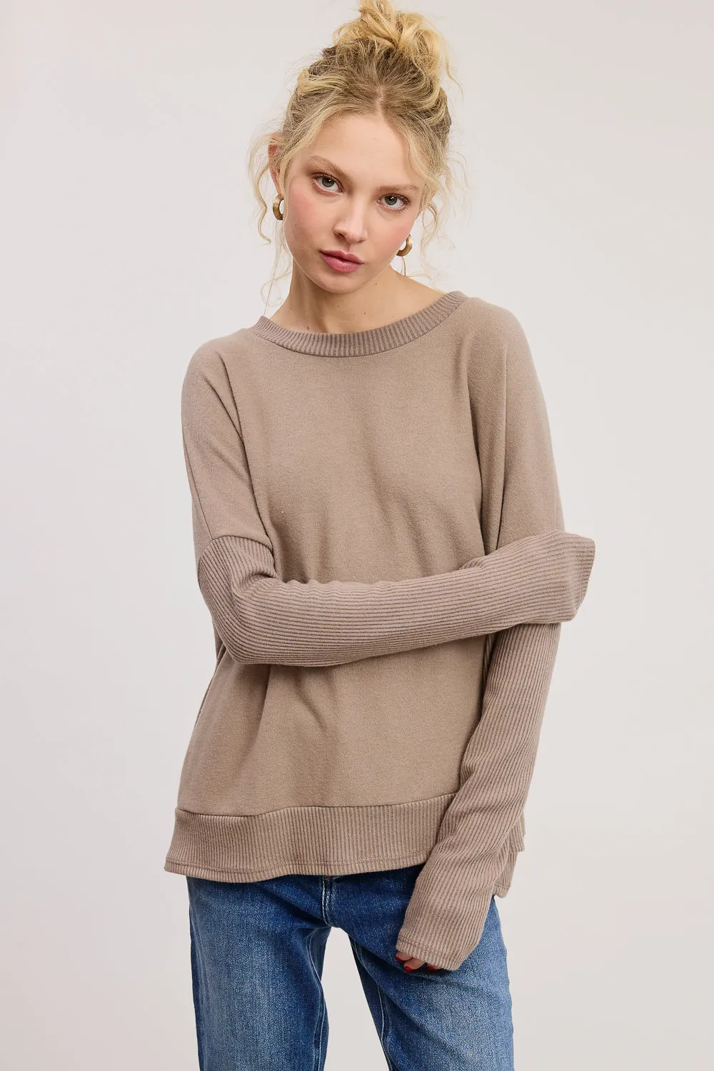 Brushed Round Neck Pullover