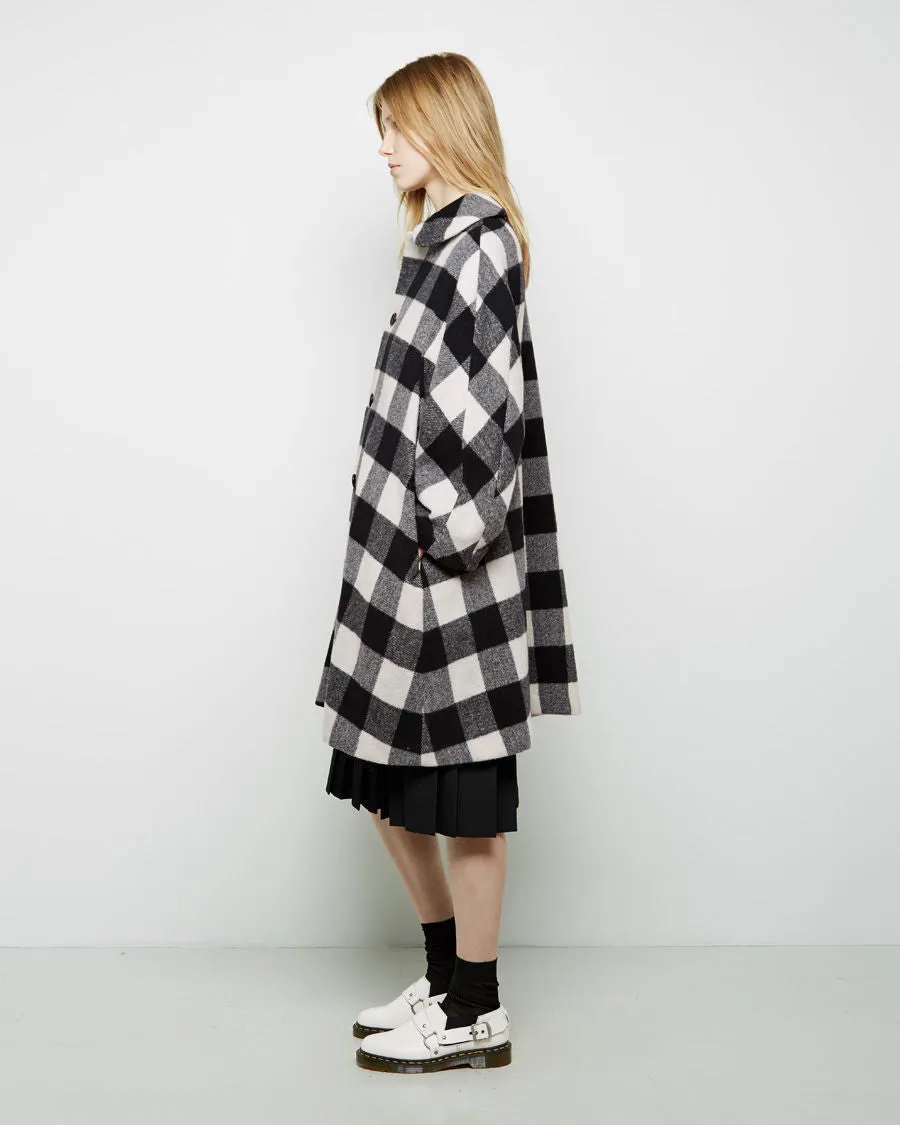 Buffalo Check Wool Coat