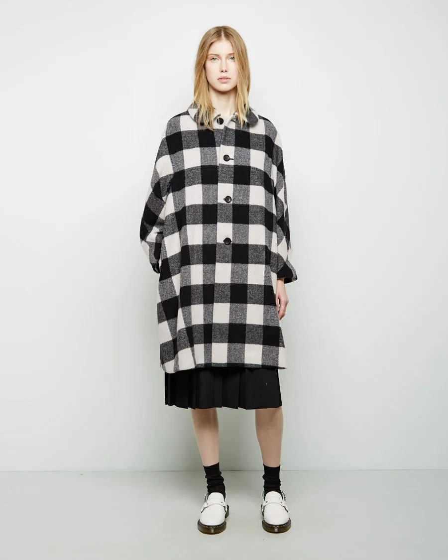 Buffalo Check Wool Coat