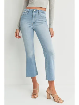 Cate Cropped Flare | Lt Denim