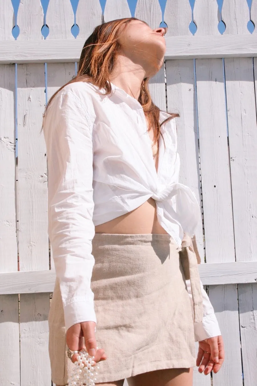 Cotton Button Up Shirt - White