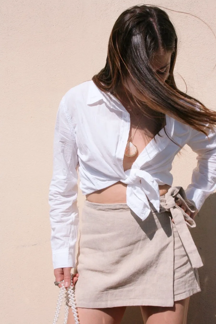 Cotton Button Up Shirt - White