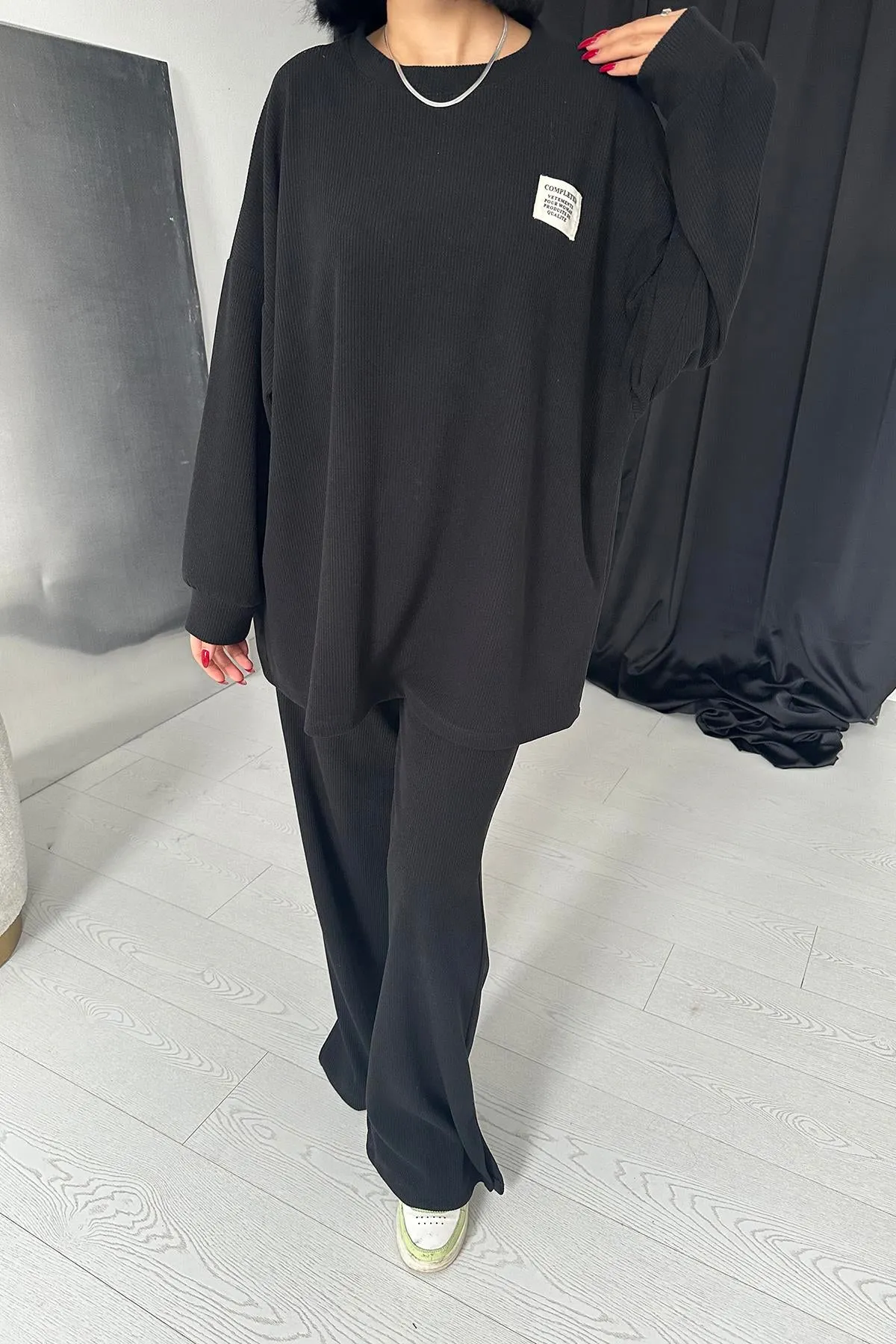 ELS Classic Sweater and Pants Set with Cuffs - Black - Filderstadt