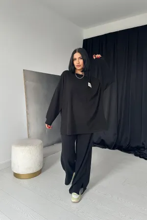 ELS Classic Sweater and Pants Set with Cuffs - Black - Filderstadt