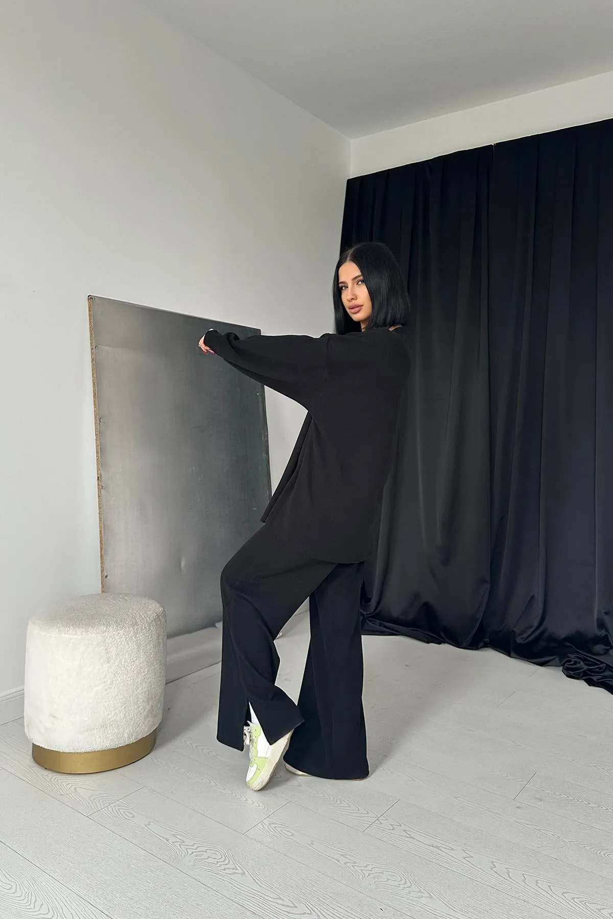 ELS Classic Sweater and Pants Set with Cuffs - Black - Filderstadt