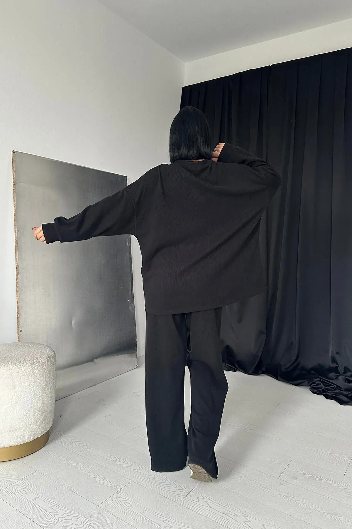 ELS Classic Sweater and Pants Set with Cuffs - Black - Filderstadt