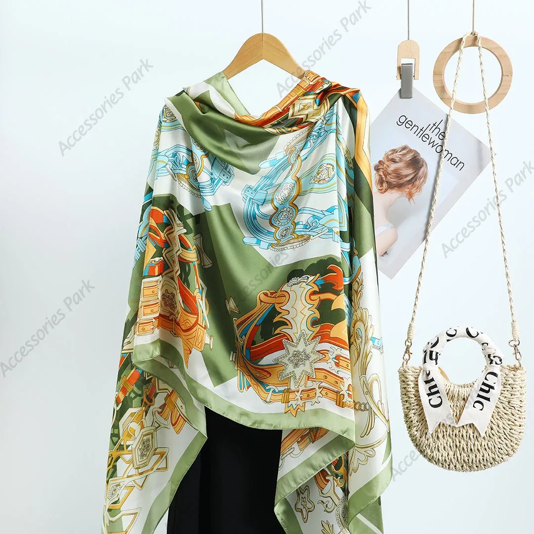European Style Royal Design Satin Silk Scarf