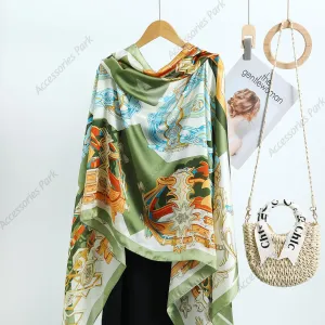 European Style Royal Design Satin Silk Scarf