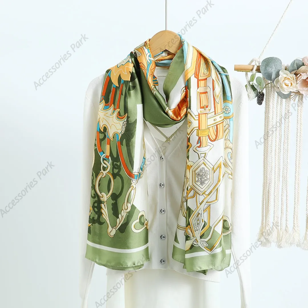 European Style Royal Design Satin Silk Scarf