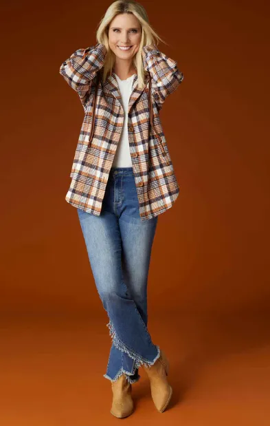 EverStretch Flare with Crossover Fringe Bottom Jeans