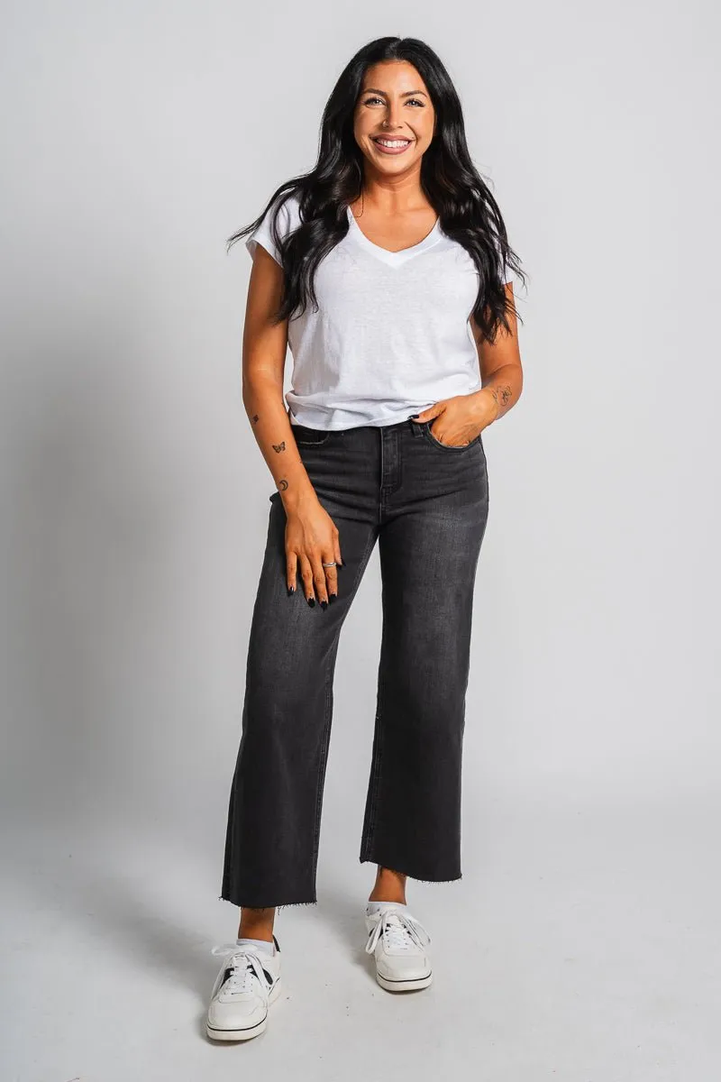 Flying Monkey high rise crop wide leg jeans acerbic