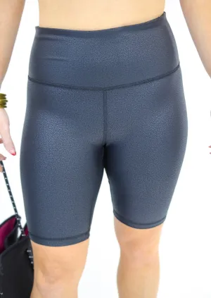 Foil Highwaist Biker Shorts