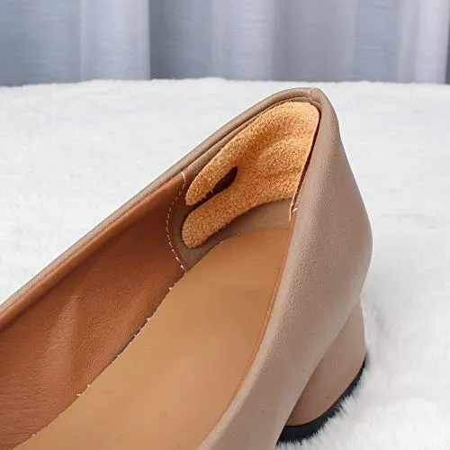 Heel Cushion Pads, Reusable Self Adhesive Inserts and Grips, Foot Protector Liners (Brown)
