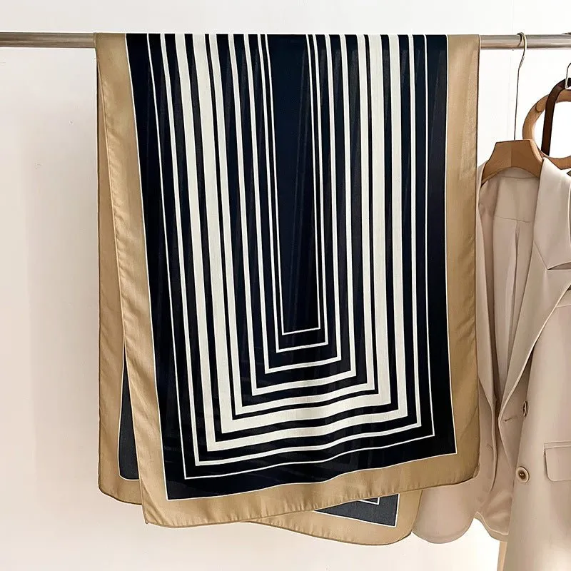 High Quality Striped Design Comfortable Viscose Scarf