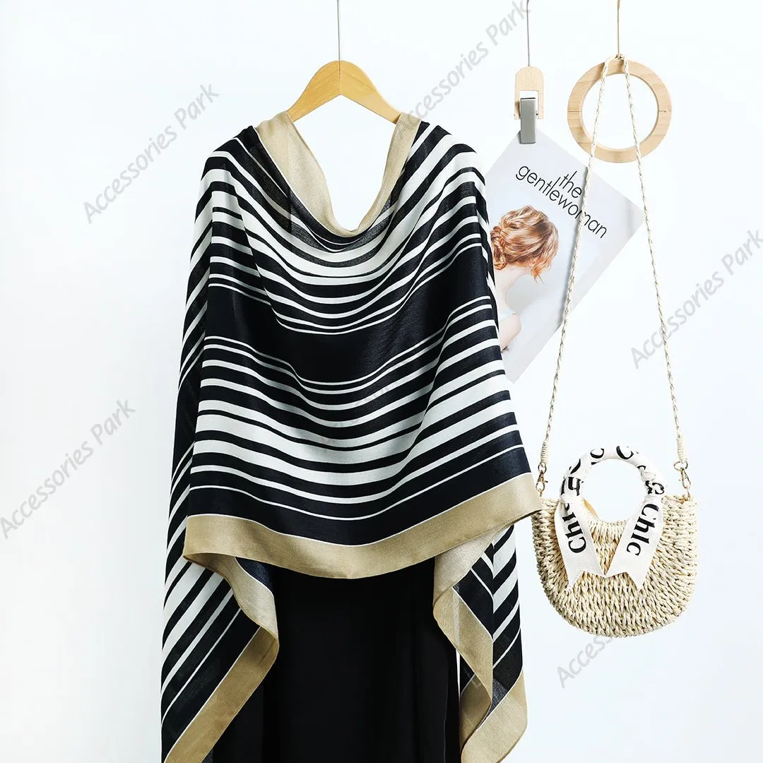 High Quality Striped Design Comfortable Viscose Scarf