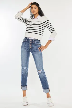High-Rise Skinny Straight Jeans