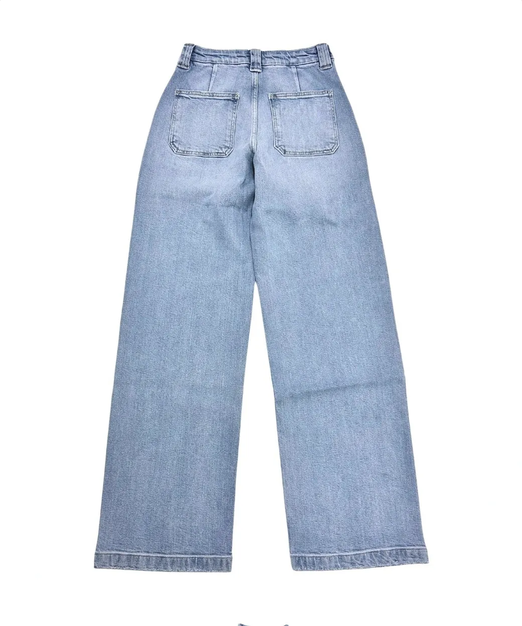 High Rise Wide Leg Jeans - Light Wash