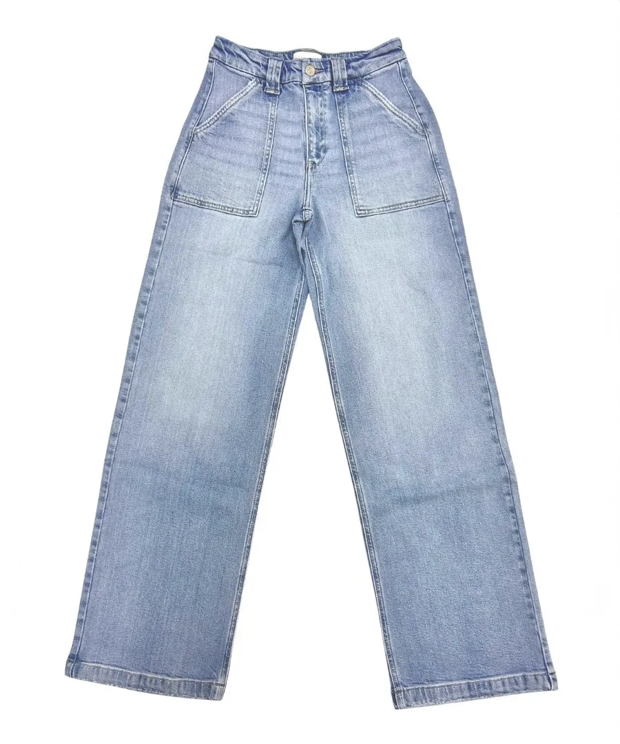 High Rise Wide Leg Jeans - Light Wash