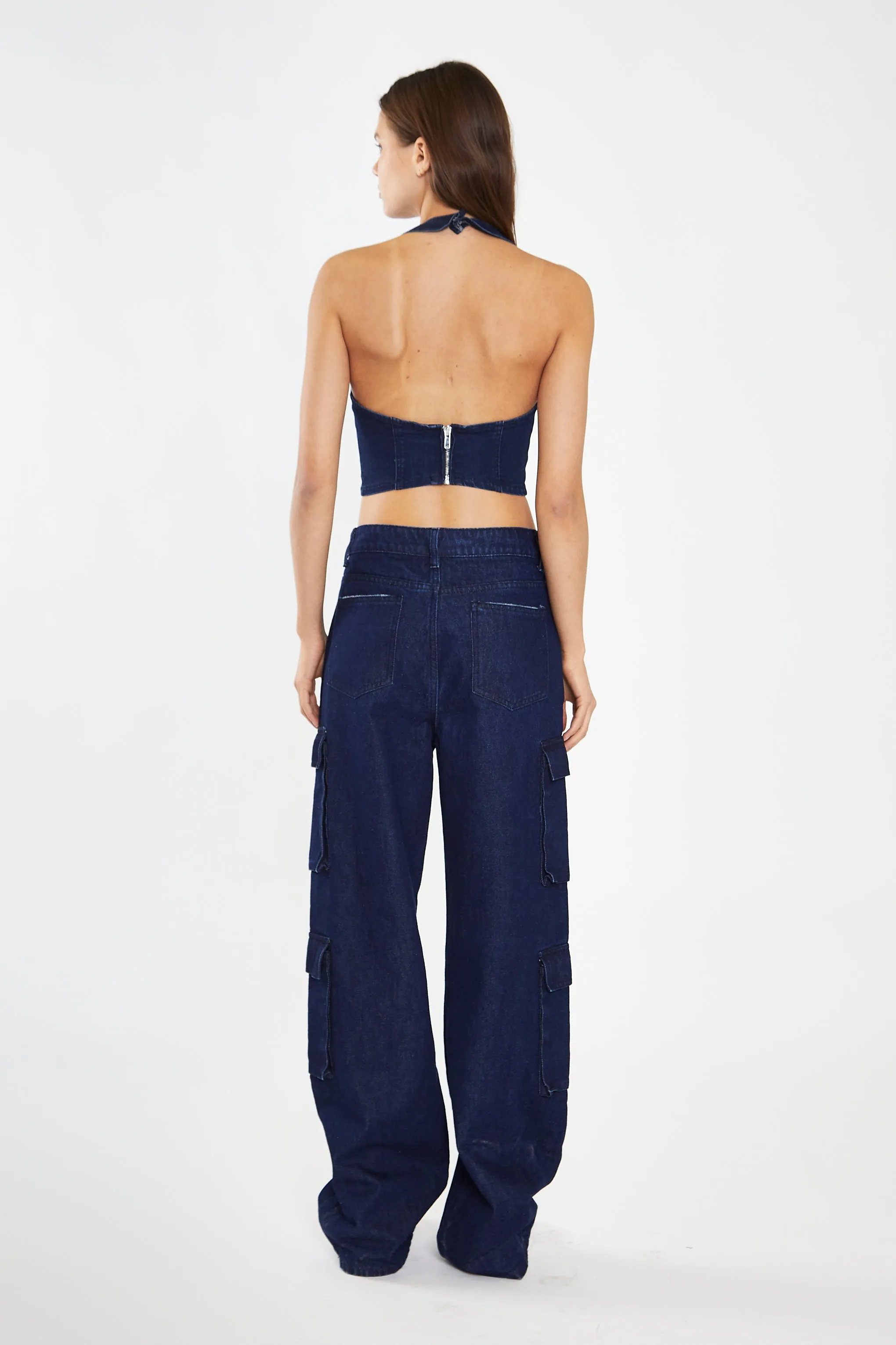 Indigo-Blue Cargo -Jeans