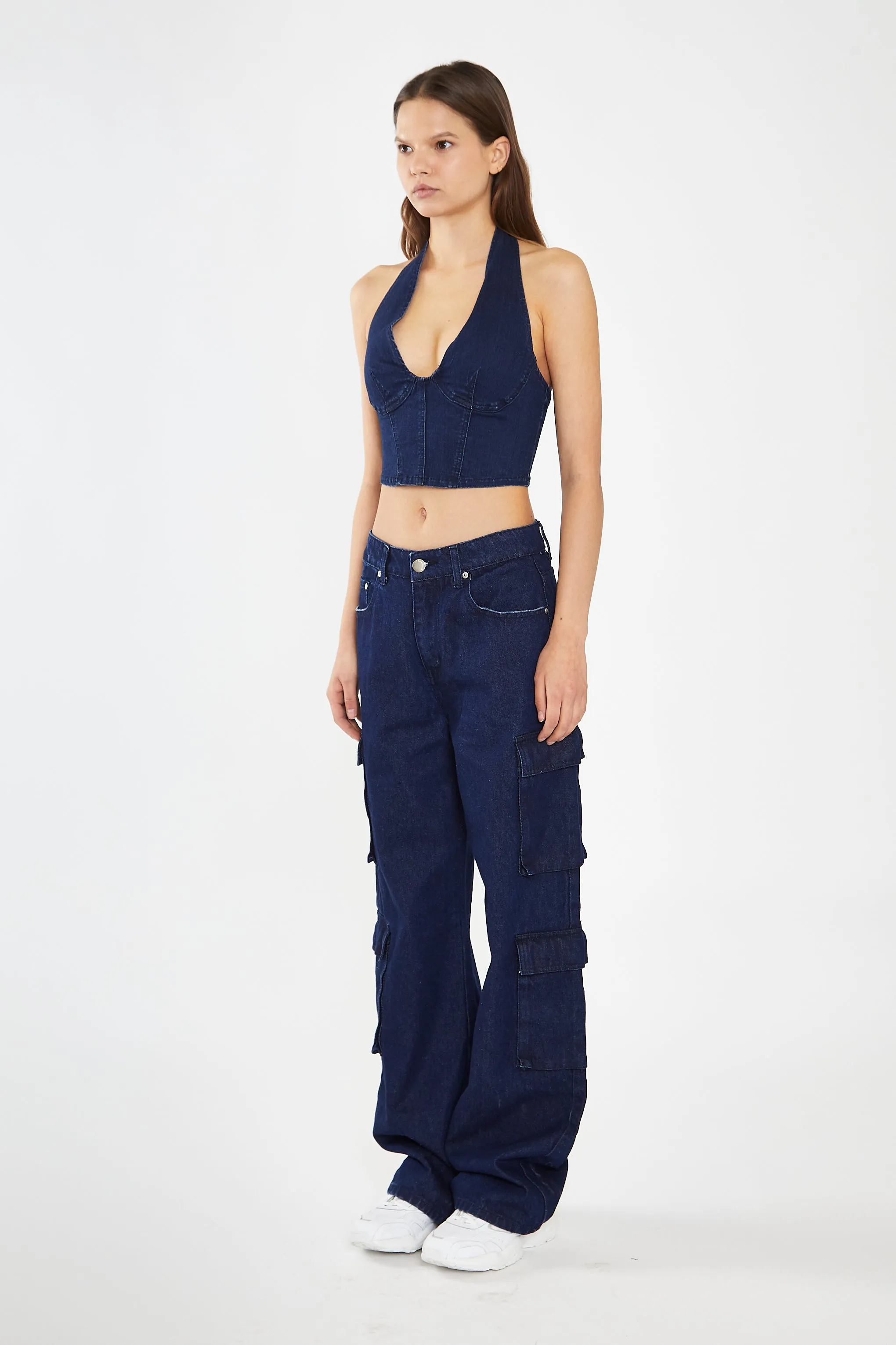 Indigo-Blue Cargo -Jeans
