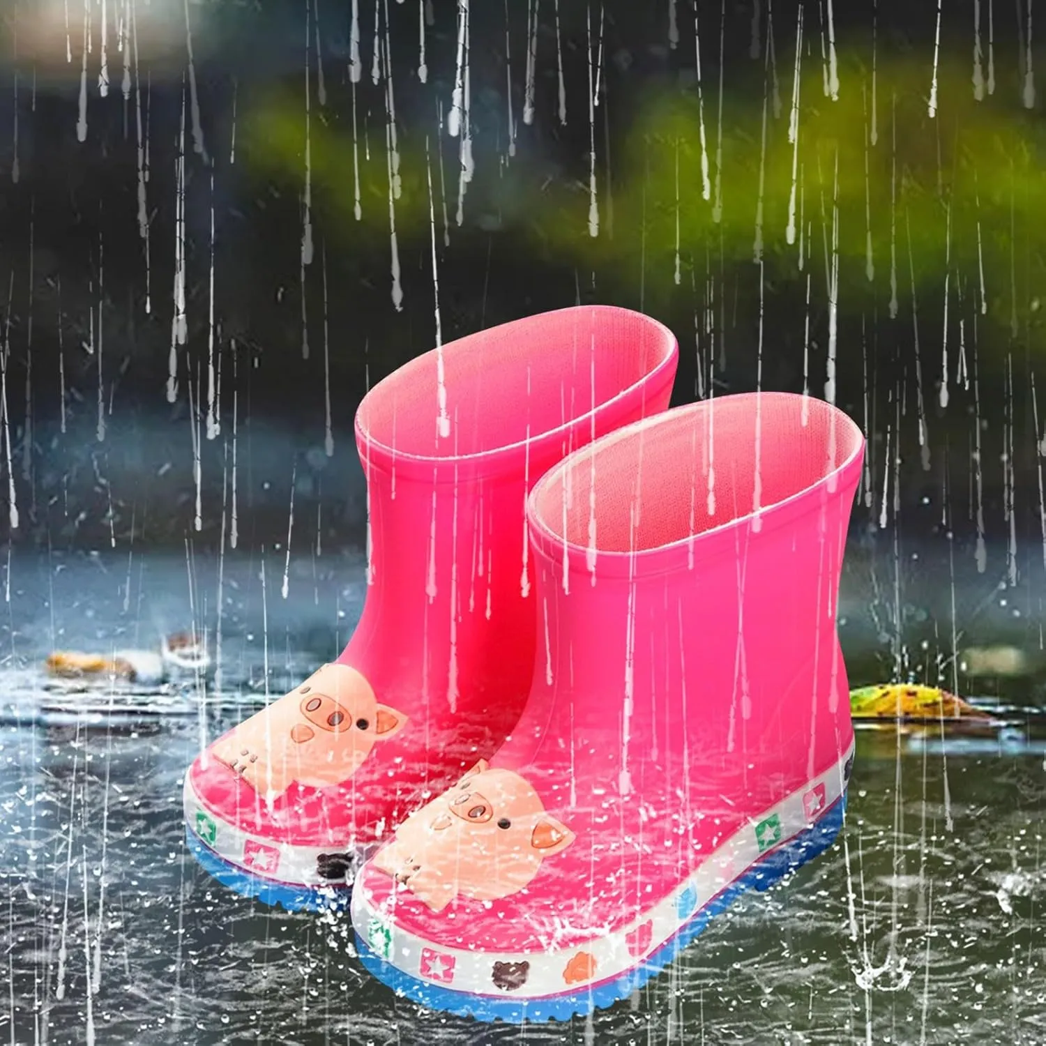IWIHMIV Rain Boots for Boys Toddler Rain Boots Baby Rain Boots Short Rain Boots for Toddler Lightweight And Waterproof Rain Boots