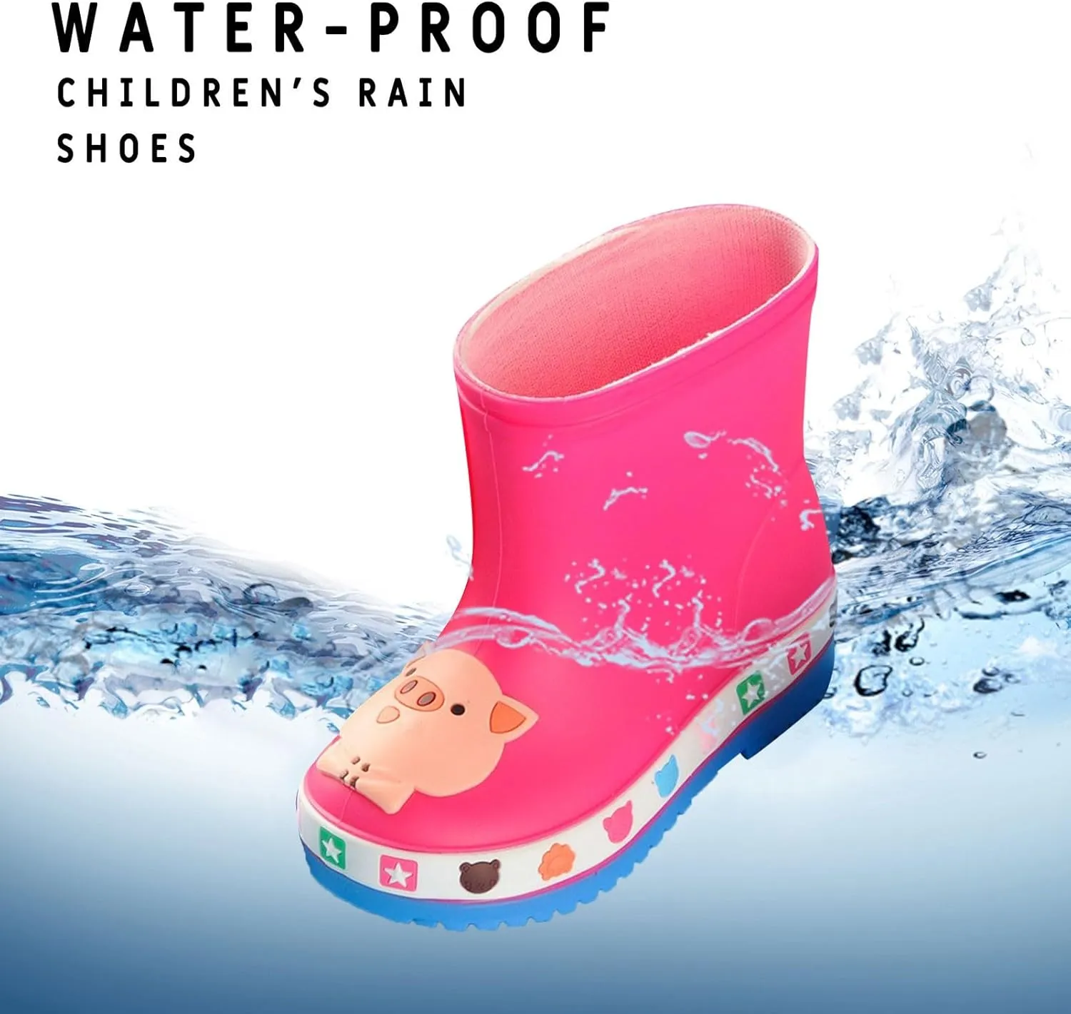 IWIHMIV Rain Boots for Boys Toddler Rain Boots Baby Rain Boots Short Rain Boots for Toddler Lightweight And Waterproof Rain Boots