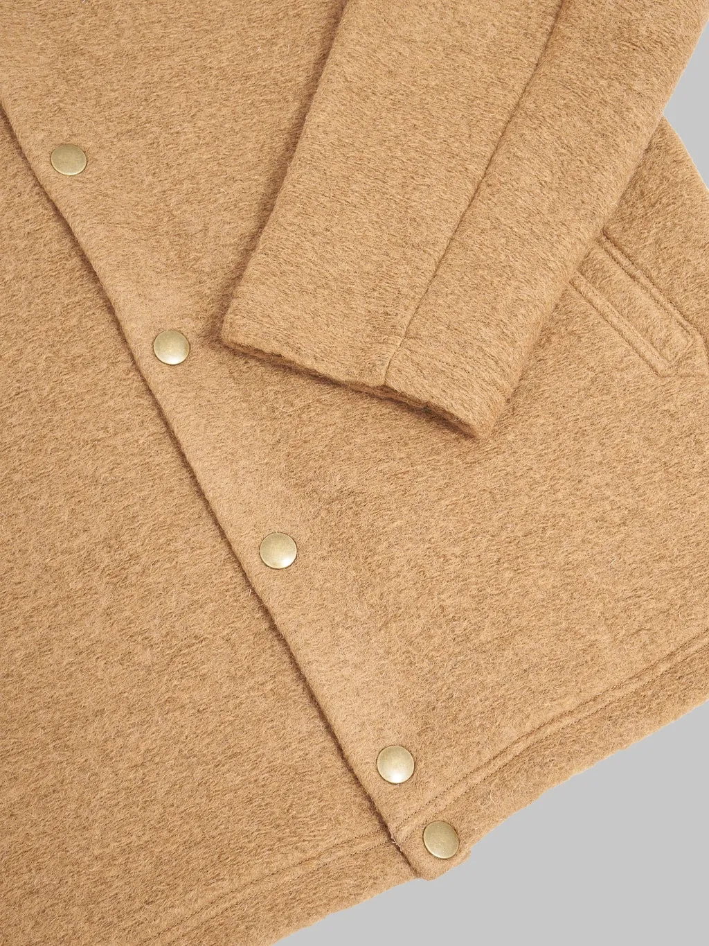 Jackman Wool Collarless Cardigan Camel