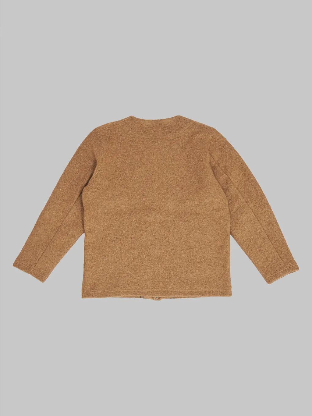 Jackman Wool Collarless Cardigan Camel