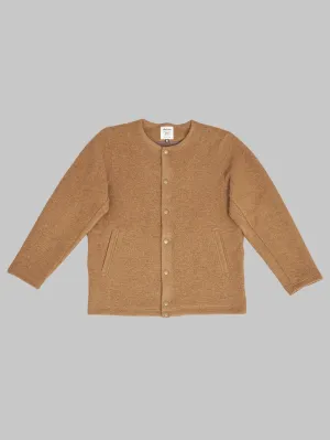 Jackman Wool Collarless Cardigan Camel