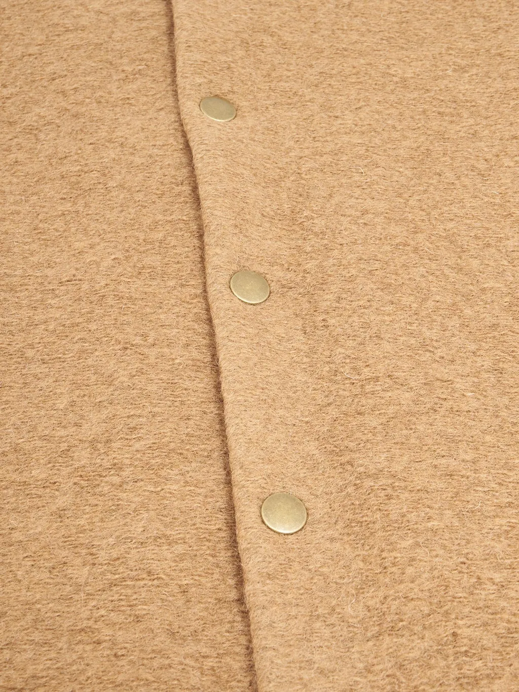 Jackman Wool Collarless Cardigan Camel