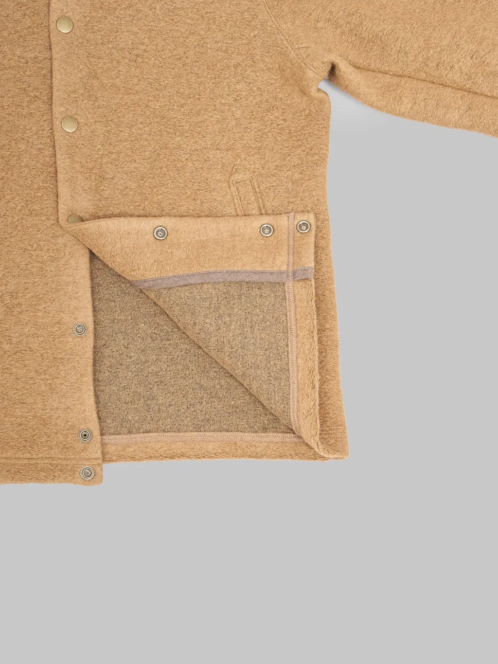 Jackman Wool Collarless Cardigan Camel