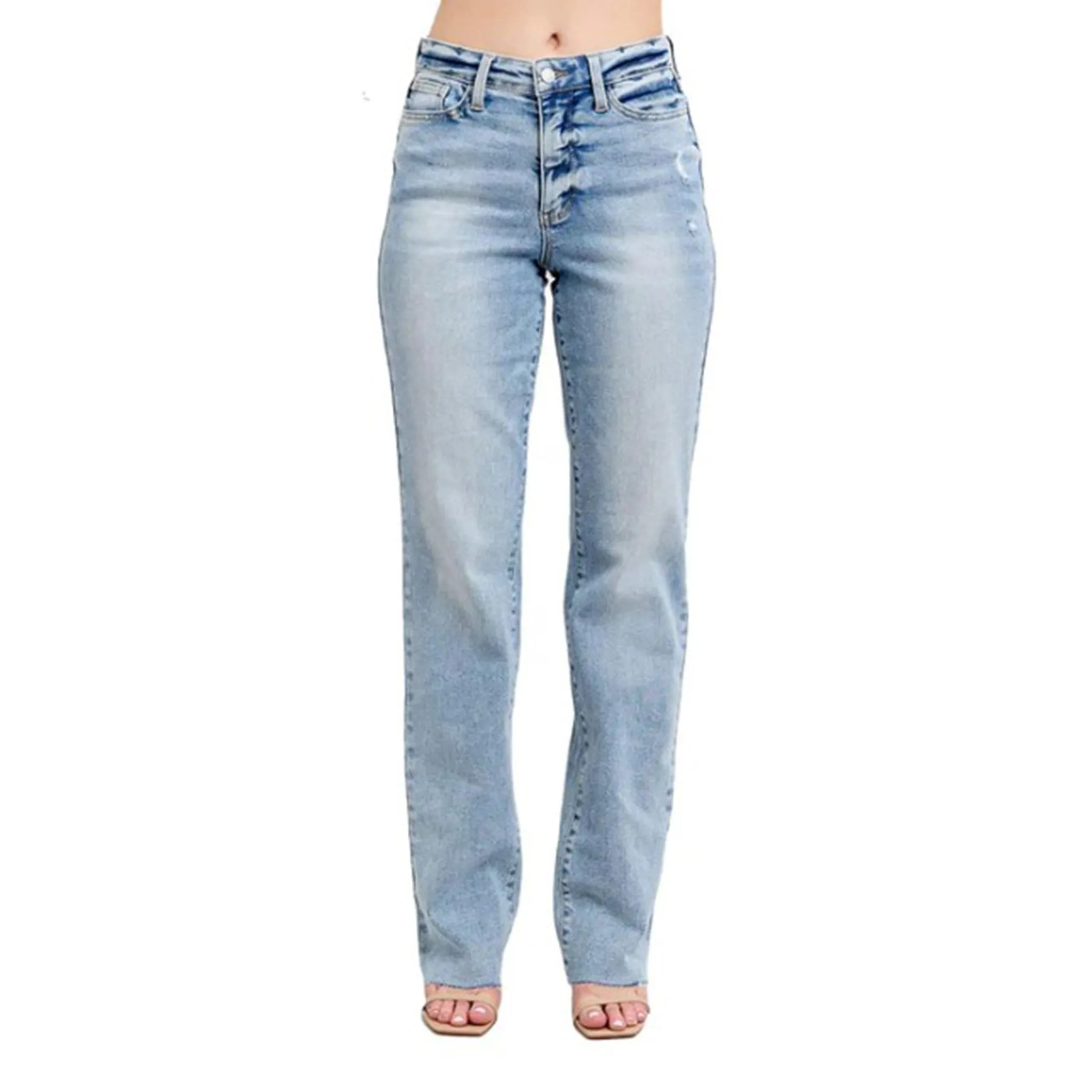 Judy Blue Women's Medium Rise Light Wash Dad Jeans