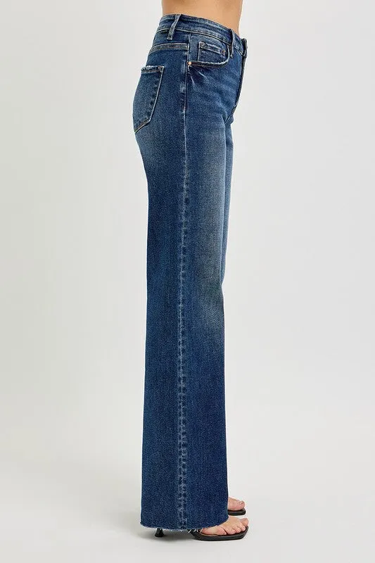 Marjorie High Rise Straight Leg Jeans Dark Wash