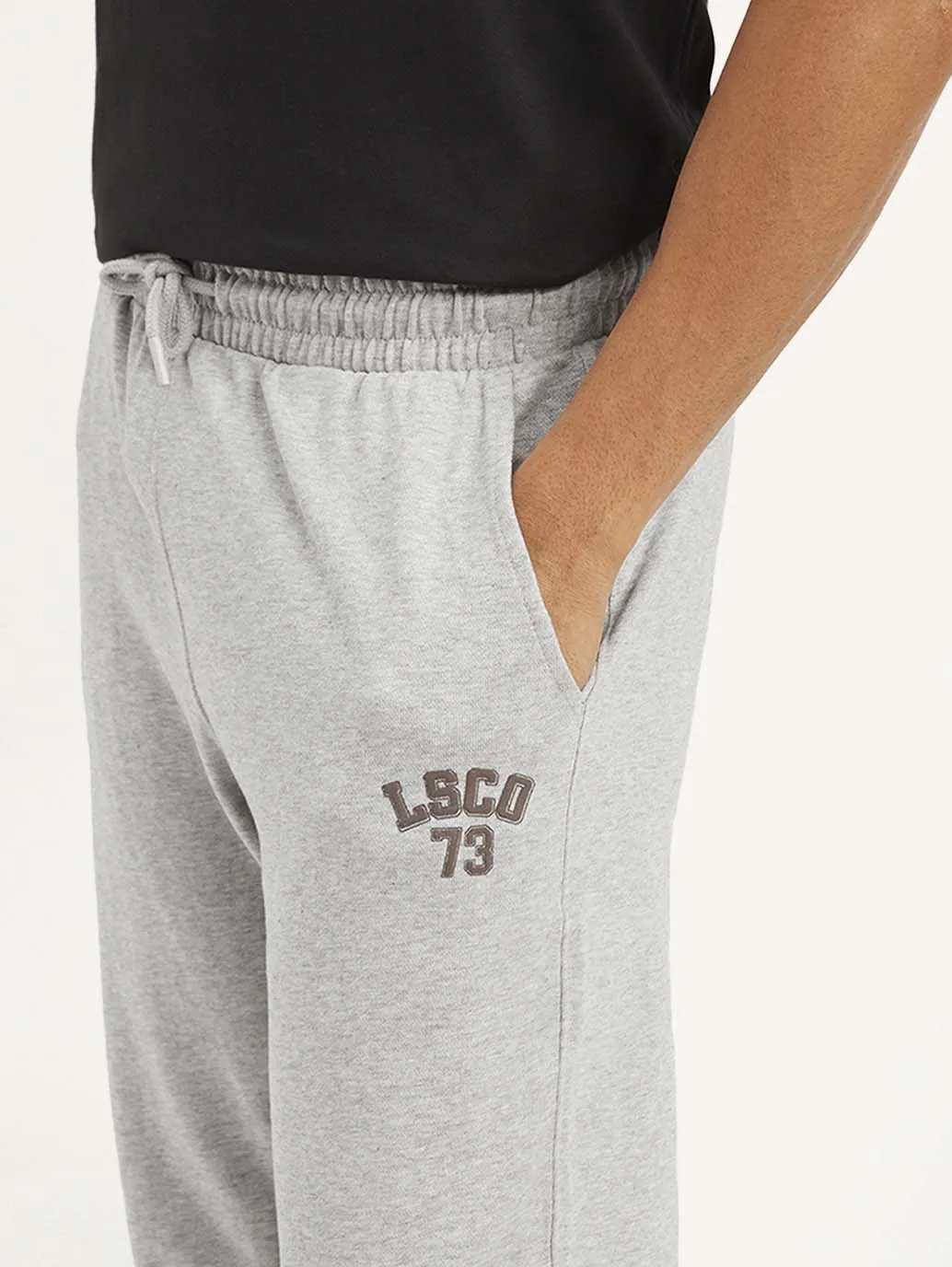 Men's Grey Solid Utility Joggers