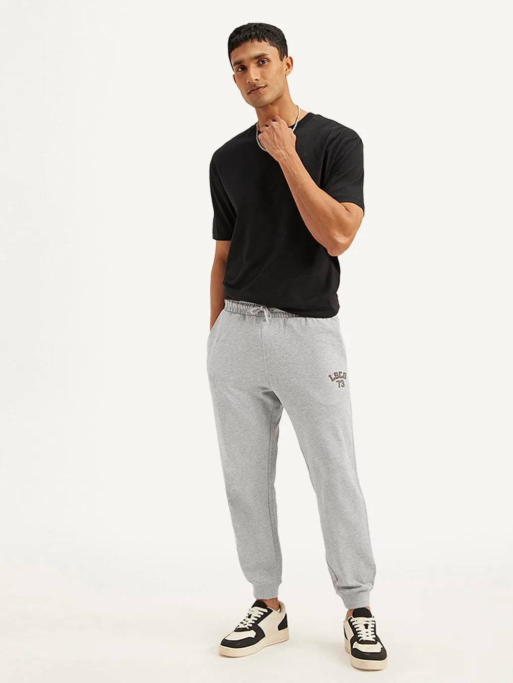 Men's Grey Solid Utility Joggers