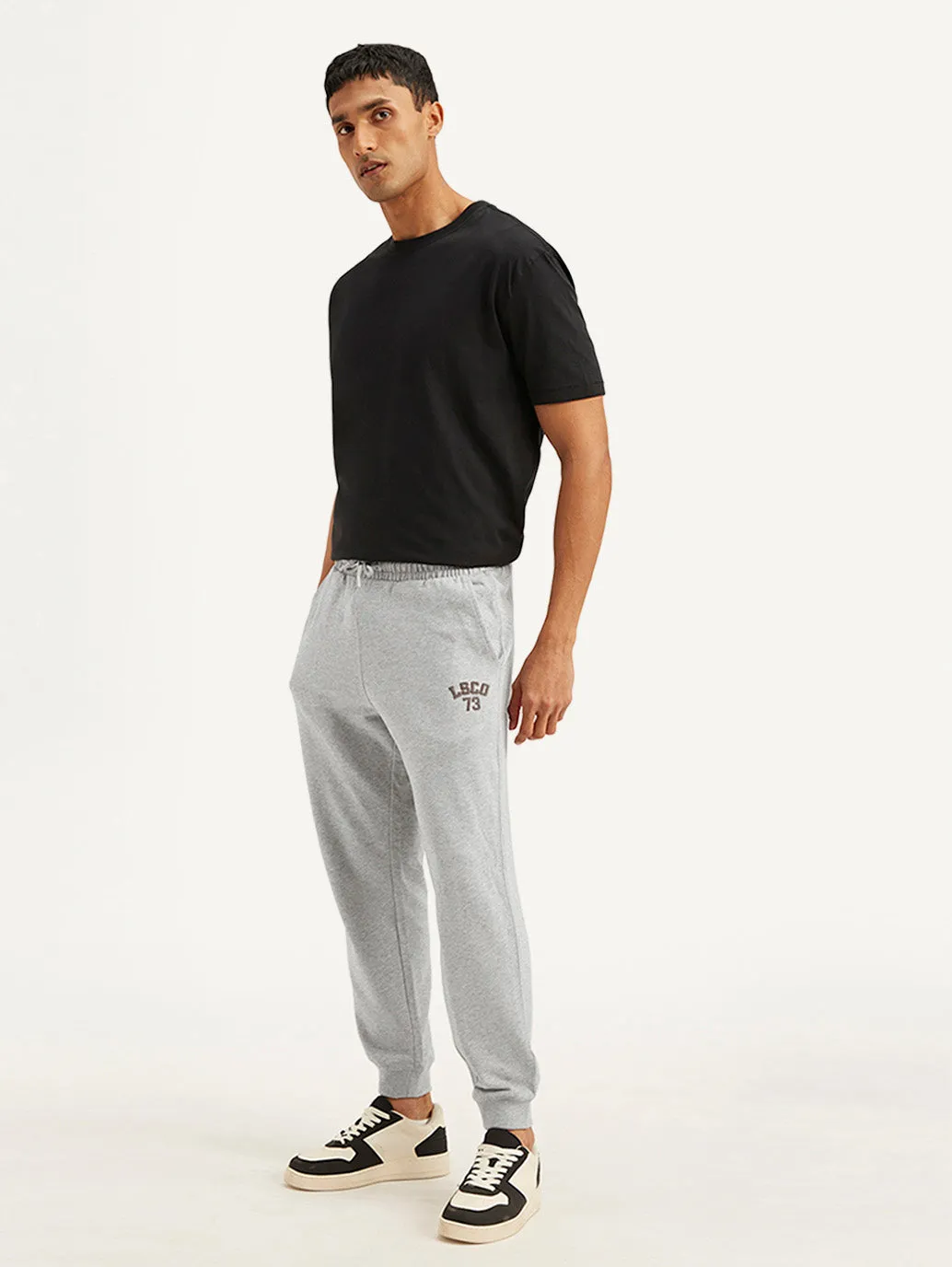 Men's Grey Solid Utility Joggers