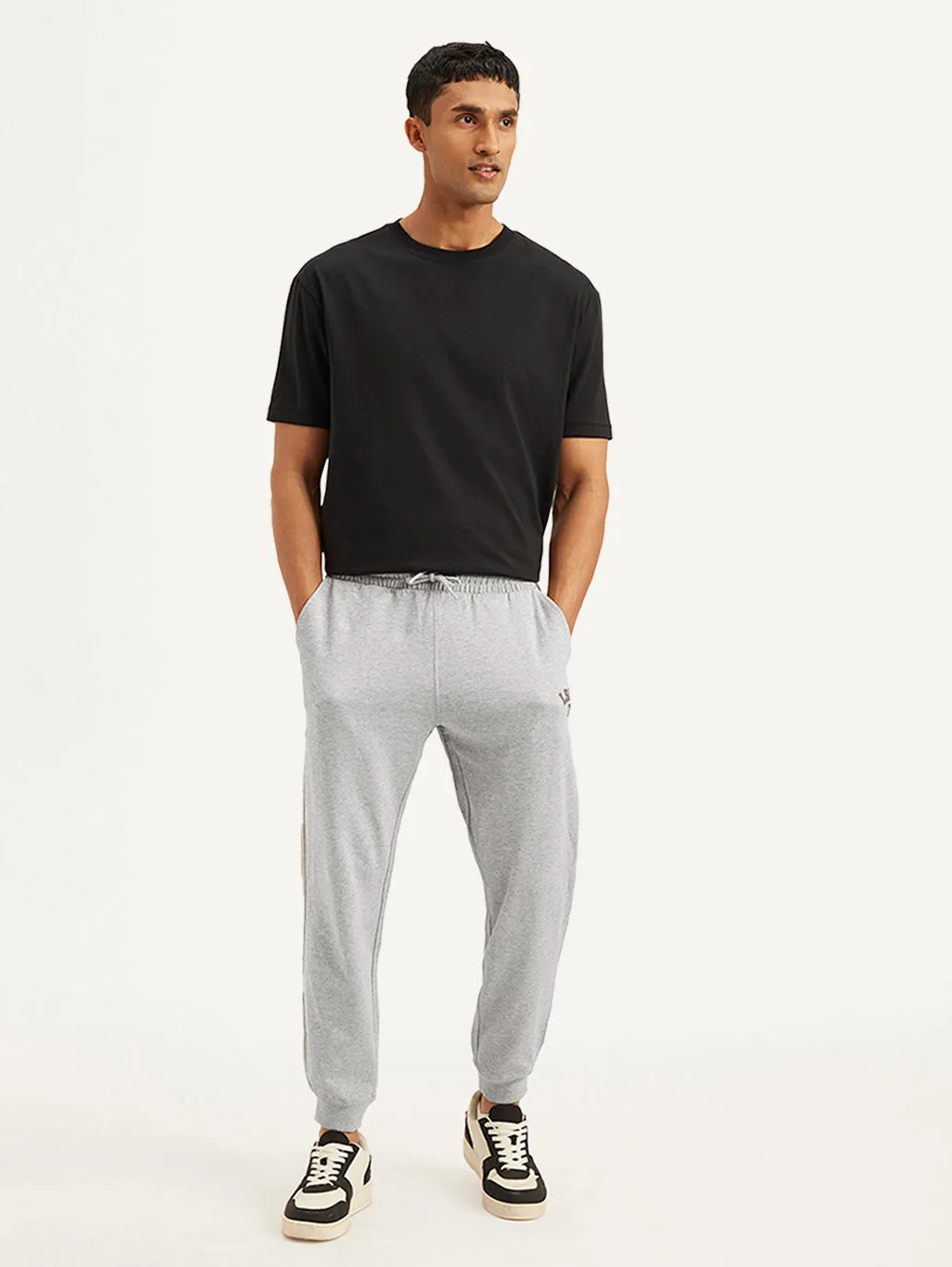 Men's Grey Solid Utility Joggers
