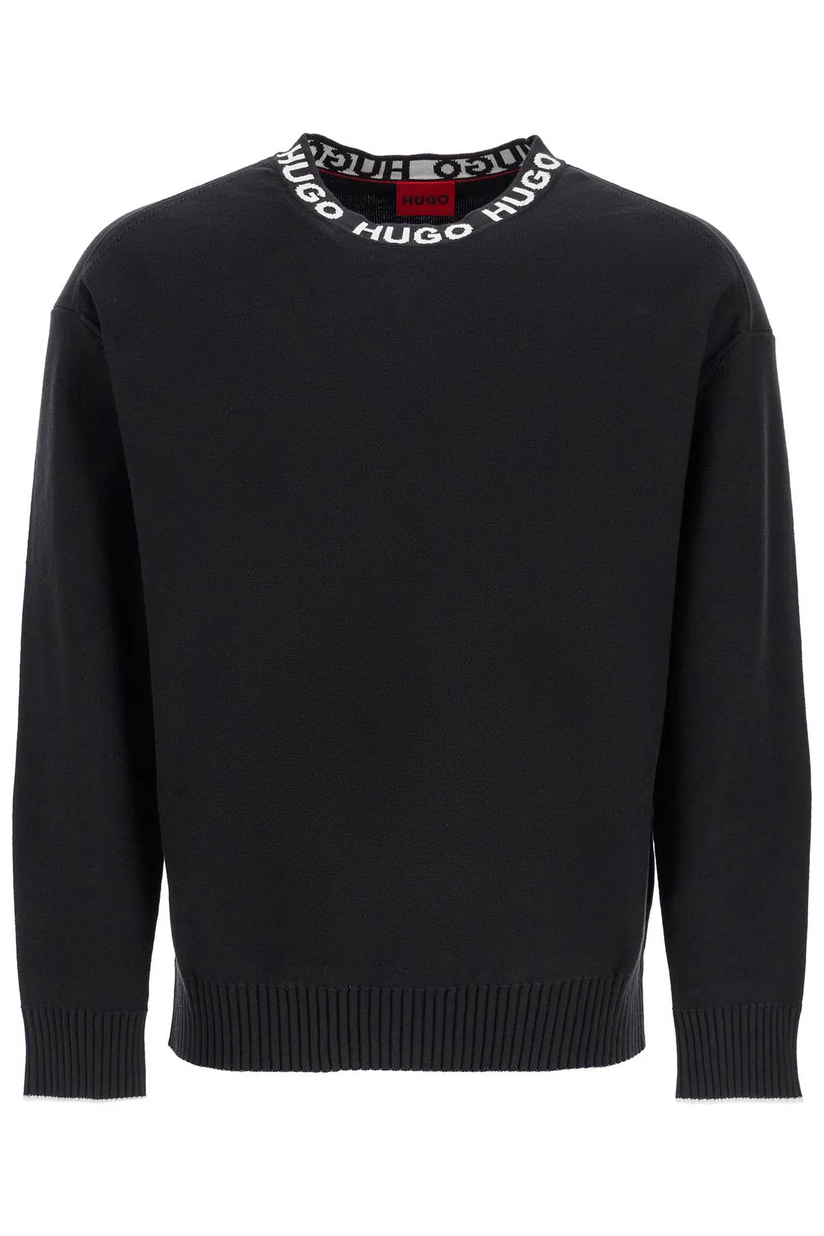 men's regular fit wide neck long sleeve sweatshirt black 50474813 BLACK