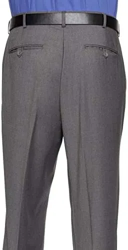 Mens Slim fit Dress Pants Flat-Front - Modern Formal Business Wrinkle Free No Iron Black 40Wx34L