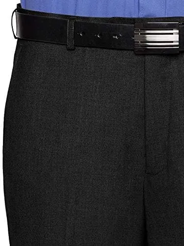 Mens Slim fit Dress Pants Flat-Front - Modern Formal Business Wrinkle Free No Iron Black 40Wx34L