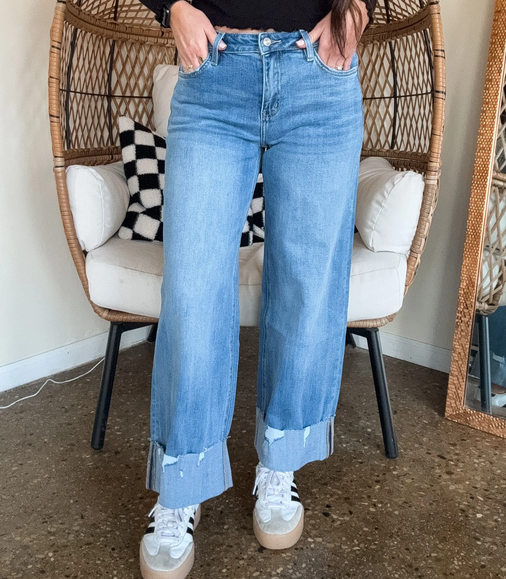 MIA CUFFED DENIM JEANS